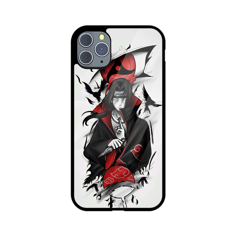 iPhone Glass Phone Case - Itachi Crow Jutsu