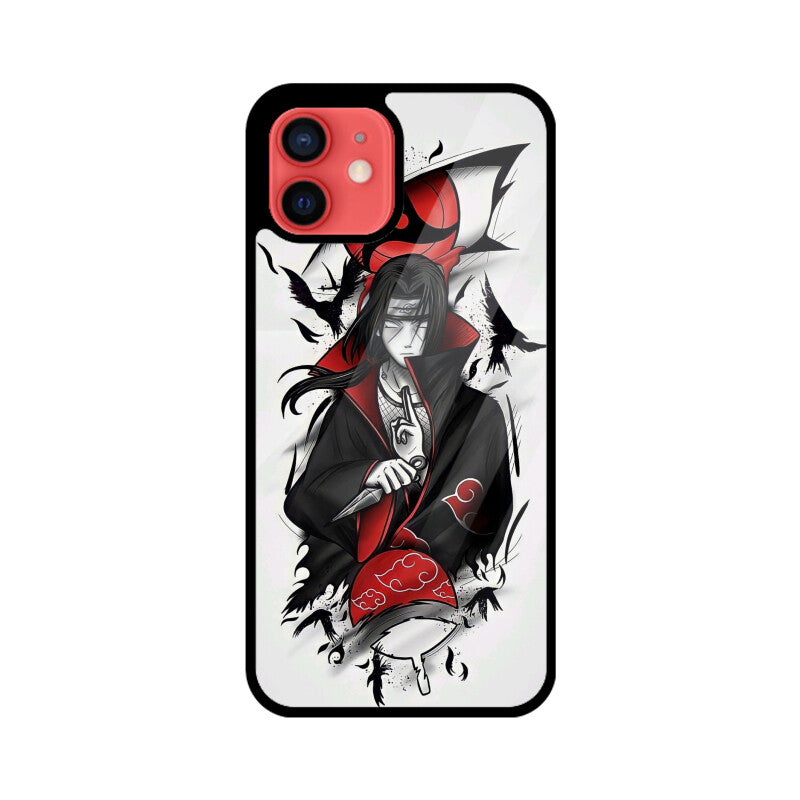 iPhone Glass Phone Case - Itachi Crow Jutsu