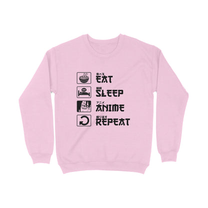 Unisex Sweatshirt - Eat Sleep Anime Repeat