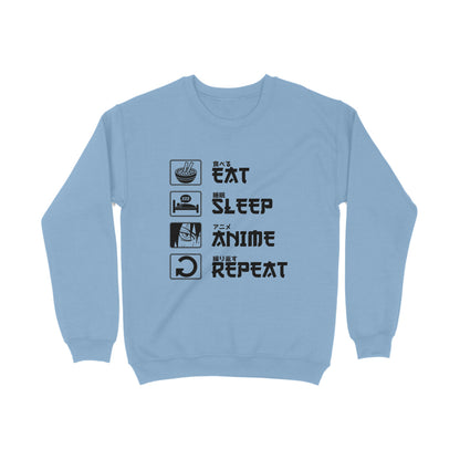 Unisex Sweatshirt - Eat Sleep Anime Repeat