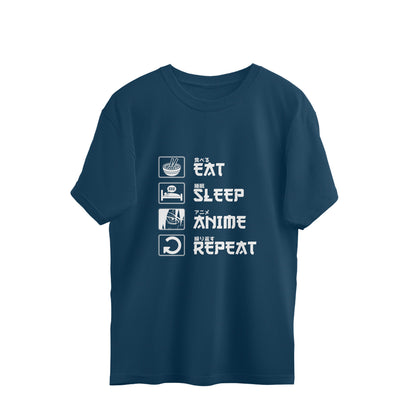 Oversized T-shirt - Eat Sleep Anime Repeat