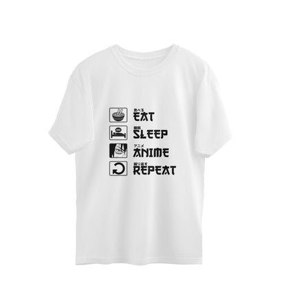 Oversized T-shirt - Eat Sleep Anime Repeat