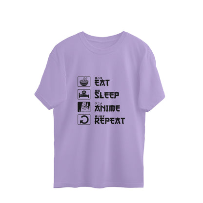 Oversized T-shirt - Eat Sleep Anime Repeat