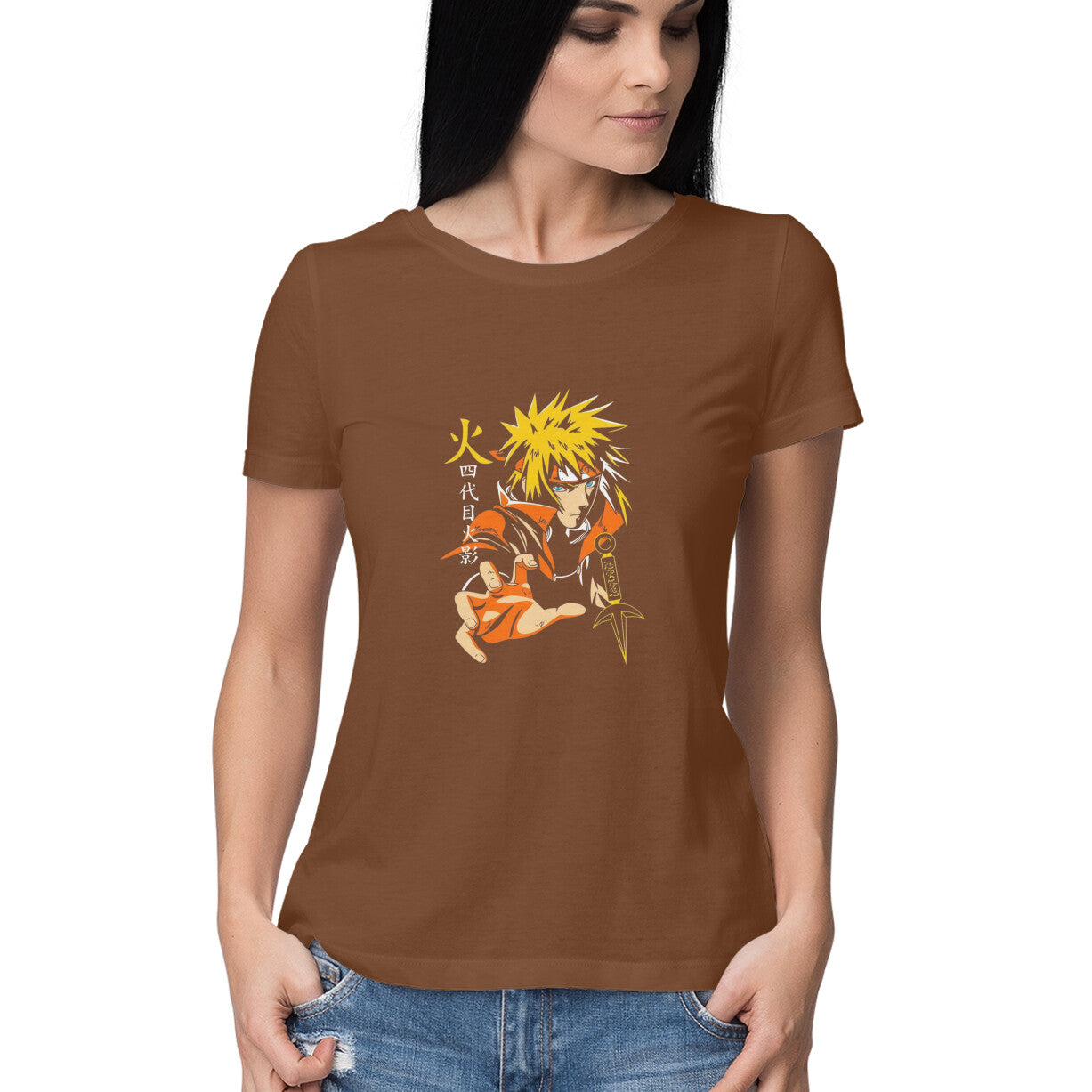 Women Round Neck T-Shirt - Minato Namikaze The 4th Hokage