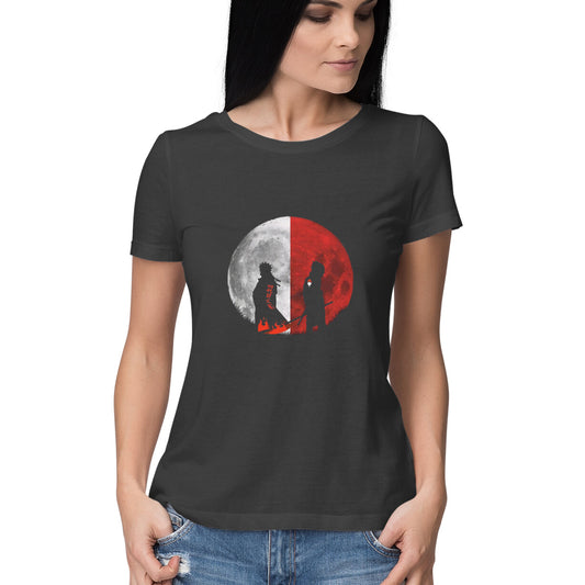 Women Round Neck T-Shirt - Naruto vs Sasuke